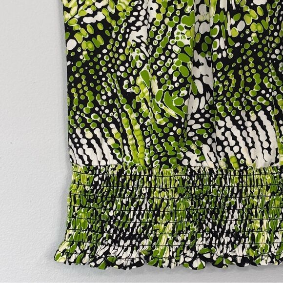 Essentials by Milano | Women’s High Neck Lime Green Halter Snakeskin Blouse S - Picture 5 of 16